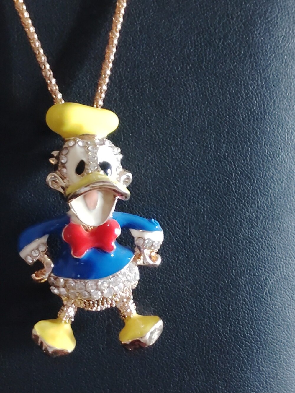 Betsy Johnson NWTDonald Duck Style Bird Pendant Necklace in Blue, Yellow and Red